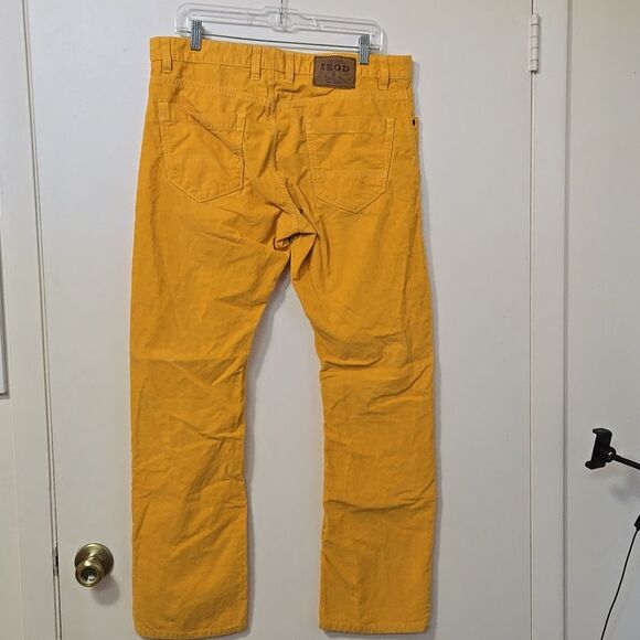 Mens Izod Saltwater Wash Straight Coupe Corduroy Size 34 34x32 Yellow - Picture 5 of 7